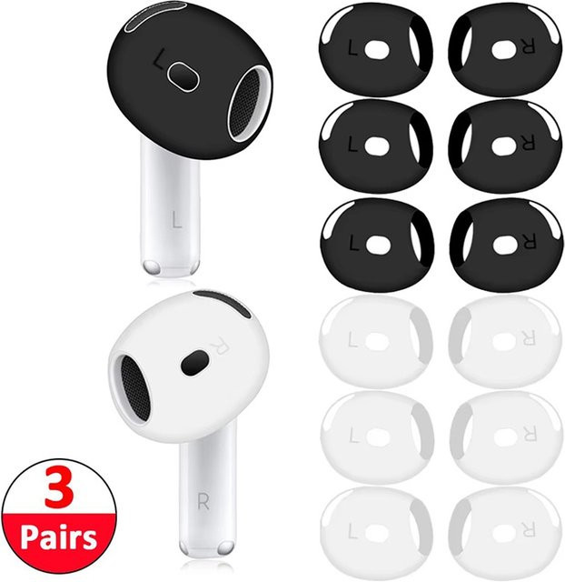 Anti-Rutsch-Ohrabdeckung für Apple AirPods 4 in Schwarz als Ersatz-Zubehör - Bild 1