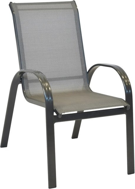Merxx Amalfi Stapelsessel 2er-Set aus Aluminium und Textil in Graphit und Diamantbraun B/H/T: 56 x 97 x 76 cm - Bild 1