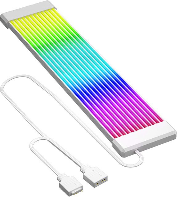 WYMECT Flexible RGB LED Lichtstreifen ARGB Board Abdeckung für Computer Netzteil ATX 24PIN GPU Grafikkarte und Gehäuse in Schwarz Multicolour - Bild 1