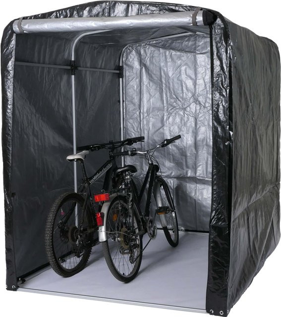 Fahrradgarage MCW-N61 Foliengarage als wetterfeste Aufbewahrungsgarage aus Alu in Anthrazit, H x B x T: 201 x 157 x 201 cm - Bild 1