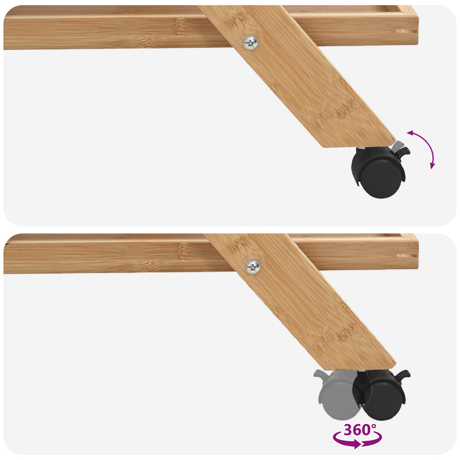 Küchenwagen aus Bambus von VD Home Furnishing in Hellbraun, B/T/H: 65 x 40,5 x 76,5 cm - Bild 2