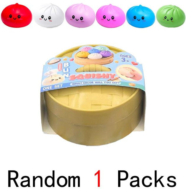 BC Pet Supplies Buntes Teigtaschen Fidget Sensorikspielzeug Simulation Brötchen mit Dampfgarer, gray - Bild 1