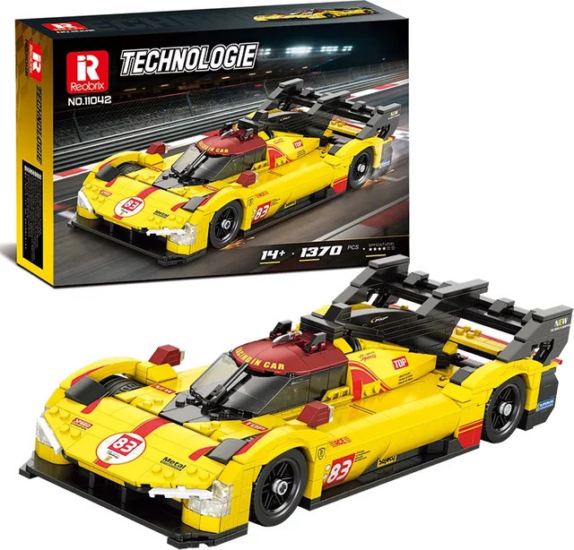 REOBRIX Gelb Supercar Bausteine, Auto Modell, 1370 Teile, ab 14 Jahren - Bild 1