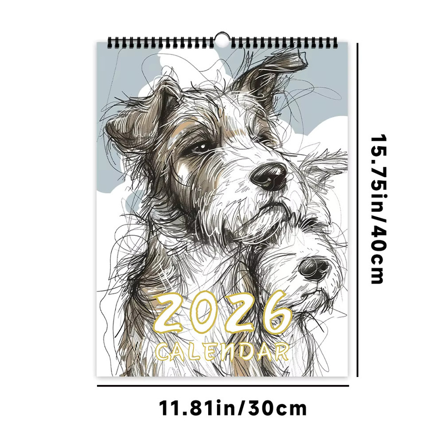 Sloppy Dog Wandkalender 2026 mit 12 Hundedesigns, Multicolor, Breite: 40 cm, Höhe: 30 cm - Bild 2