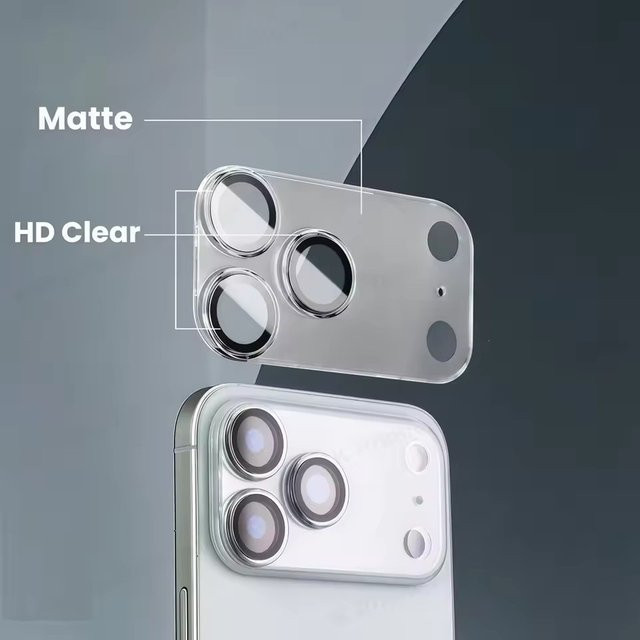 Mattes PC-Kameraschutz-Objektivglas für iPhone 17 Pro Max, iPhone 17 Air und iPhone 17 Pro in Transparent als stoßfester 3D Full Cover Back Lens Case - Bild 1