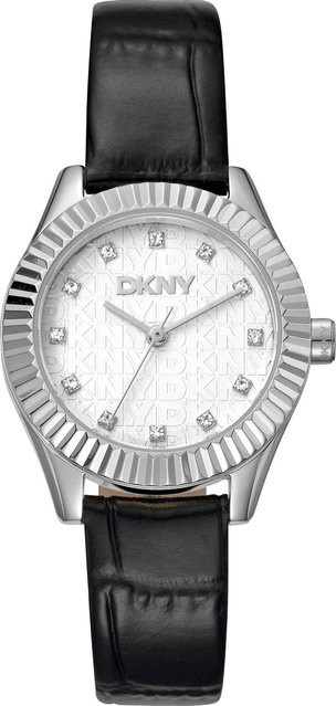 DKNY Damenuhr Chambers Glitz Black, Quarz, Edelstahl, 30 mm, Silber - Bild 1