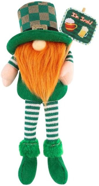Festliche Irische Zwerge St. Patrick's Day Dekofiguren in Blau und Grün für dein Bücherregal - Bild 1