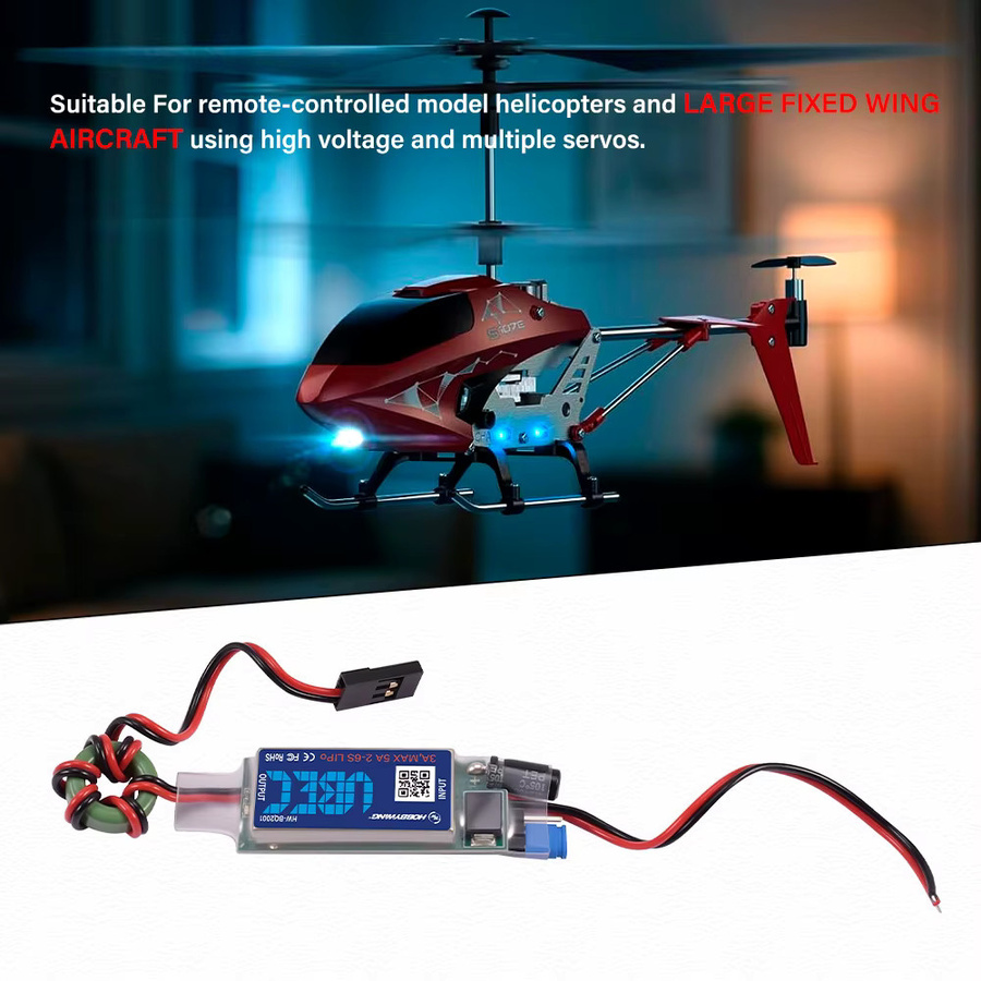 Hobbywing UBEC 3A Leistungsstabilisierungsmodul für 2-6S Lipo, 5V/6V einstellbar, Blau - Bild 2