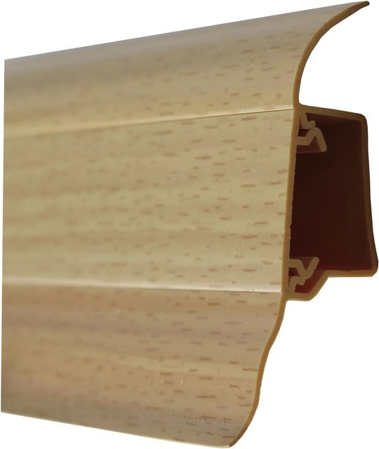 Döllken Profiles Sockelleiste System 5 Buche Gelb W136 mit Kabelkanal, Höhe: 50 mm, Tiefe: 19 mm, Länge: 2500 mm - Bild 1