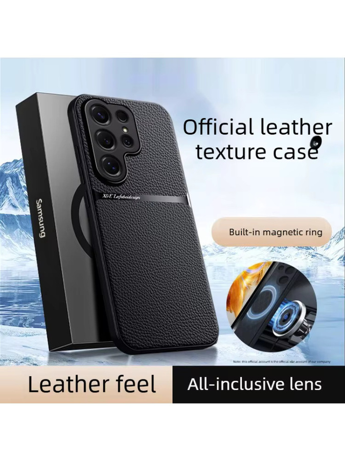 Busine Lederhülle mit Litschi-Muster für Samsung Galaxy S26 Ultra S25 Edge S24 S23 S22 S21 FE Plus mit magnetischer Anti-Drop-Abdeckung - Bild 4