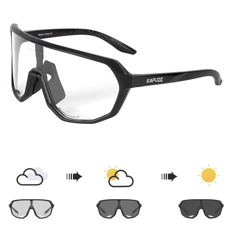 Kapvoe Photochrome Sonnenbrille, Unisex, Vollrand, Black, Plastic - Bild 2