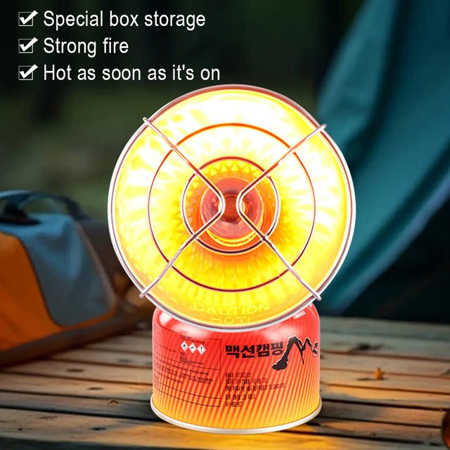 Alloet Tragbare Propanheizung mit Schutznetz in Grau für Camping und Outdoor-Angeln - Bild 1
