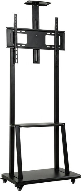 HOMCOM Mobiler TV-Ständer in Schwarz mit Rollwagen und Multimedia-Ablage, höhenverstellbar für Bildschirme von 81,3 bis 190,5 cm, VESA 400 x 600 mm - Bild 1