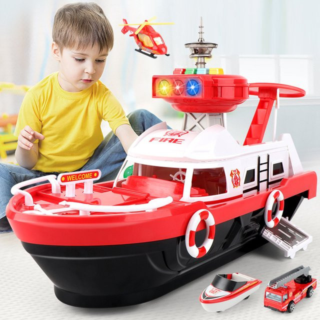 Qwz Boot Druckguss Spielzeug, mit Musik und Licht, Modell Schiff - Bild 1