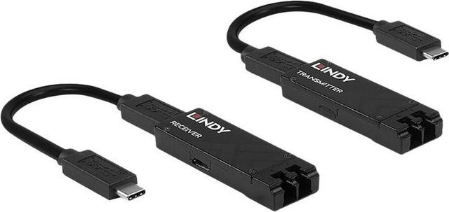 Lindy USB 3.2 Gen 2 Typ C Glasfaser Extender Set in Schwarz für bis zu 100 m Reichweite - Bild 2
