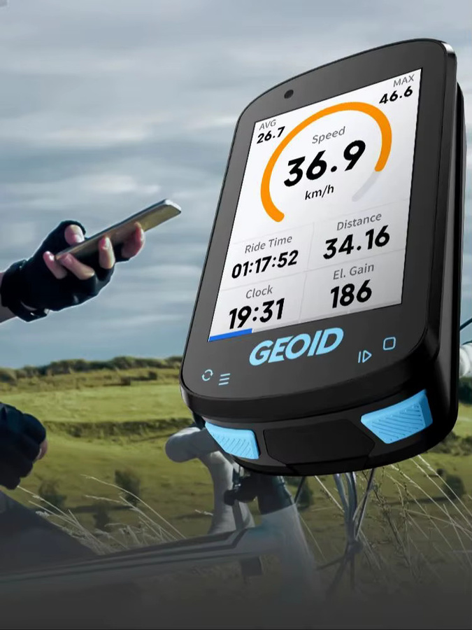GEOID GPS Fahrradcomputer mit intelligenter Navigation, Farbbildschirm und WLAN, Schwarz - Bild 6