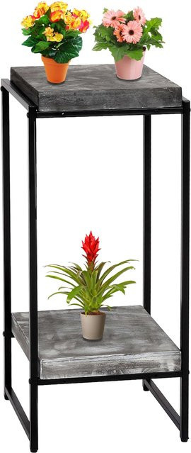 Blumentisch MCW-K71 Beistelltisch und Pflanzregal aus MDF und Metall in Dunkelgrau, Höhe: 82 cm - Bild 1