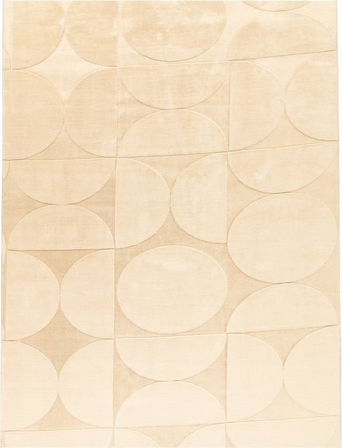 Fellteppich Lelystar in Beige mit High-Low-Effekt, rutschfest und unterfahrbare Fußbodenheizung, B/T: 80 x 150 cm - Bild 1
