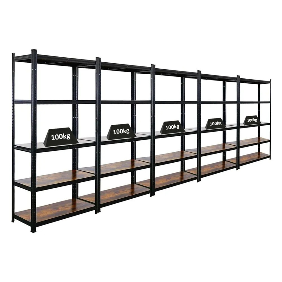 PROREGAL Schwerlastregal Ragnar Vintage Series, 5er Set, Farbe: Vintagebraun-Schwarz, H x B x T: 180 x 90 x 40 cm - Bild 2