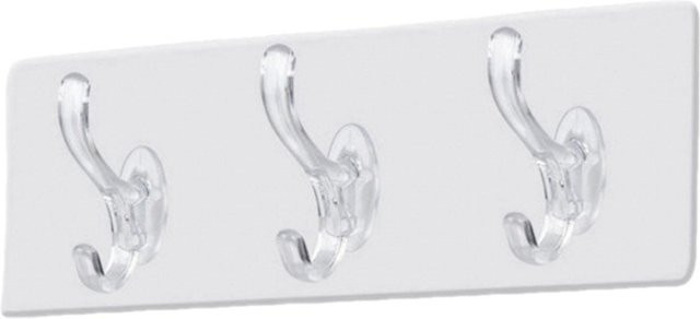 Meterk Wandmontierte Garderobe aus PVC in Transparent mit 3 Haken - Bild 1