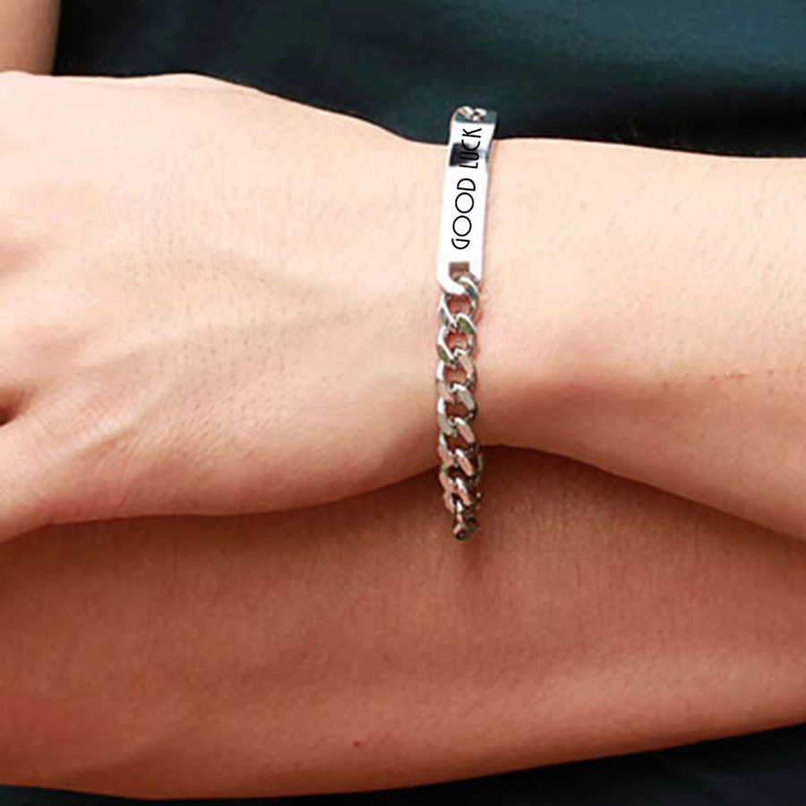 VQYSKO Paararmband Edelstahl, Silber, Unisex, 7 mm - Bild 4