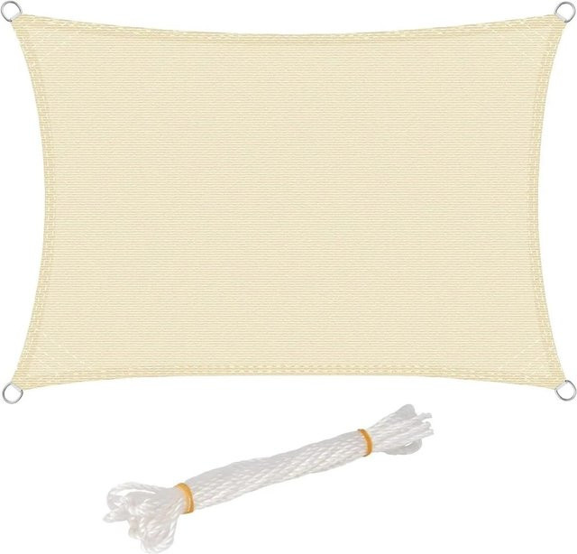 WOLTU Sonnensegel aus HDPE als Sonnenschutz und Windschutz in Creme, B x B: 300 x 300 cm - Bild 1