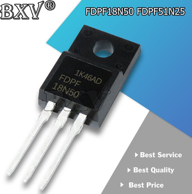 10 Stück FDPF18N50 N-Kanal MOSFET TO-220F in Schwarz - Bild 1