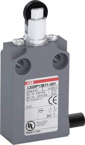ABB LS20P13B11-U01 Positionsschalter 10A mit Kuppenstößel in Grau IP67 - Bild 1