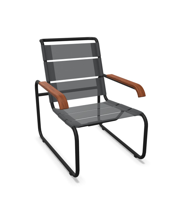 Thonet S 35 N All Seasons Freischwinger aus Stahlrohr in Schwarz mit Textilene-Bezug - Bild 2