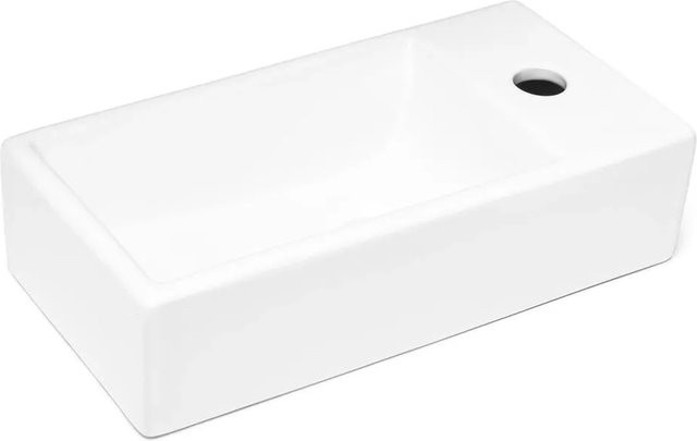 Swiss Aqua Technologies Handwaschbecken aus Keramik, Wandhängend, Weiß, B/T/H: 40,5 x 20,5 x 10,5 cm - Bild 1