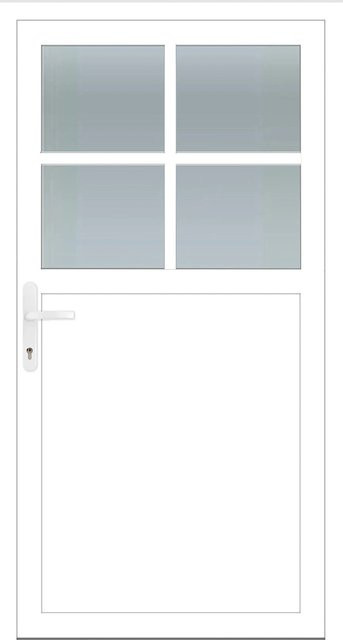 Aluminium-Nebeneingangstür PANTO Weiß, Anschlag Links, B: 98 cm, H: 198 cm - Bild 1