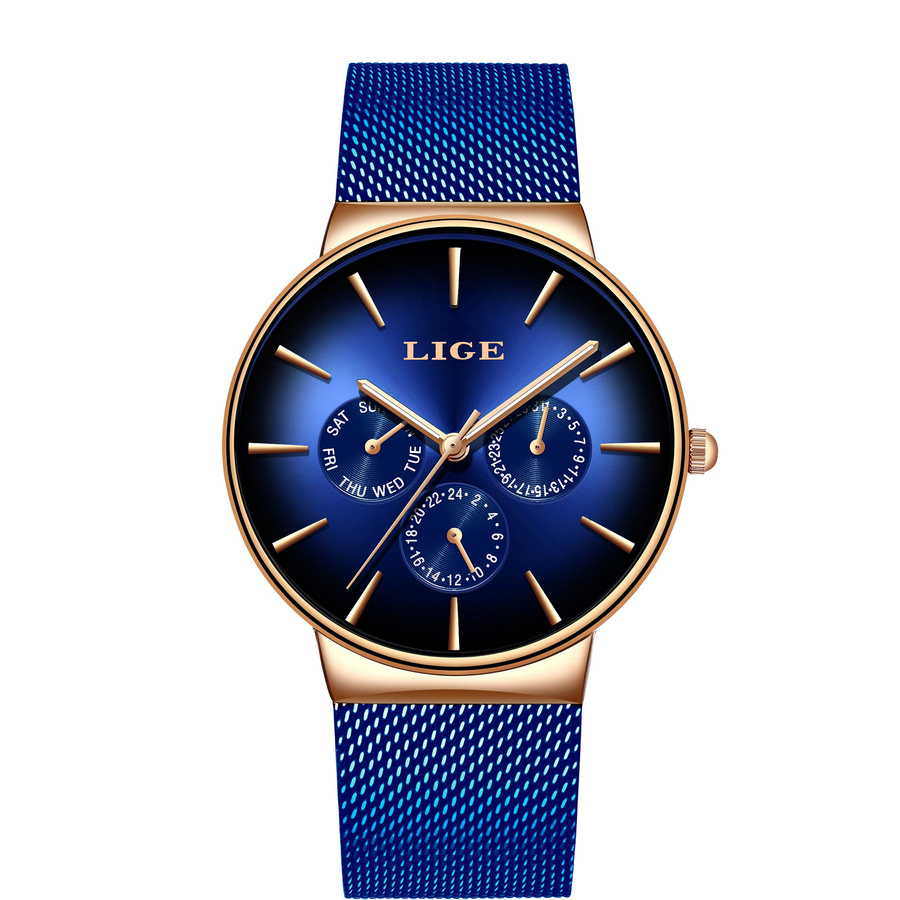 LIGE Armbanduhr Quarz, Edelstahl, Grün, Damen - Bild 7