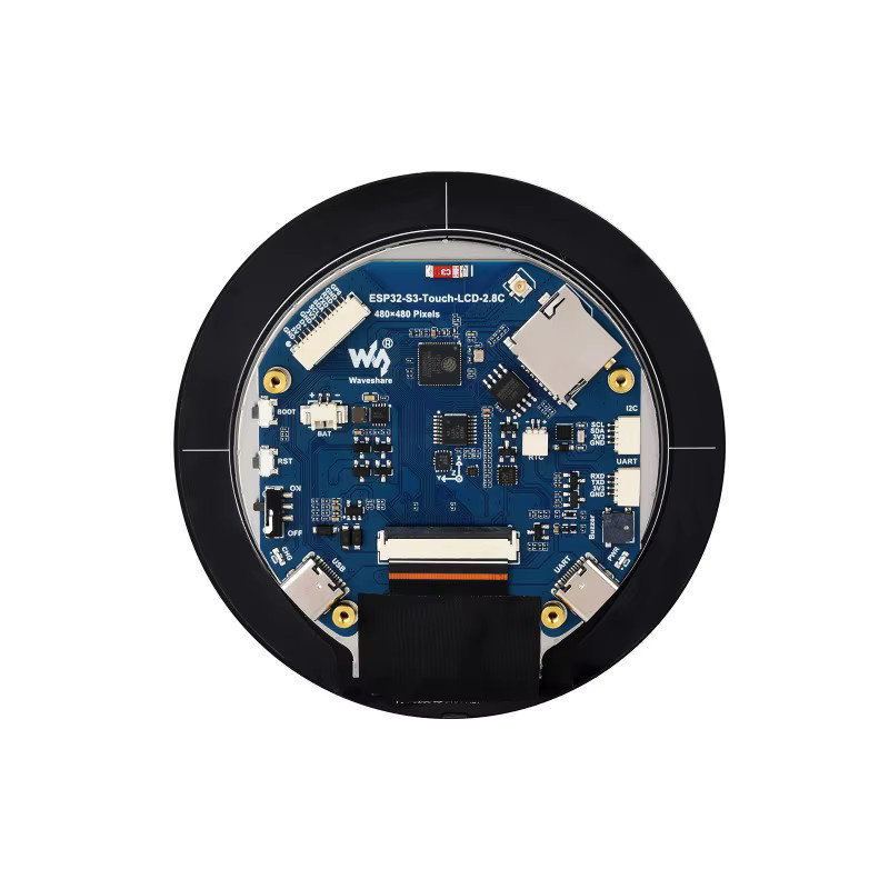 Waveshare ESP32-S3 Rundes LCD-Entwicklungsboard mit 2,8 Zoll IPS Touchscreen in Schwarz - Bild 3