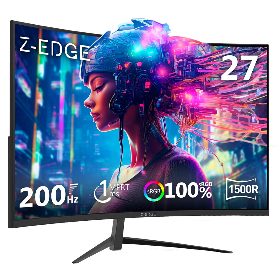 Z-EDGE 27 Zoll Curved Gaming Monitor Full HD, 200Hz, VA Panel, 1ms MPRT, HDR10, FreeSync, Schwarz - Bild 5