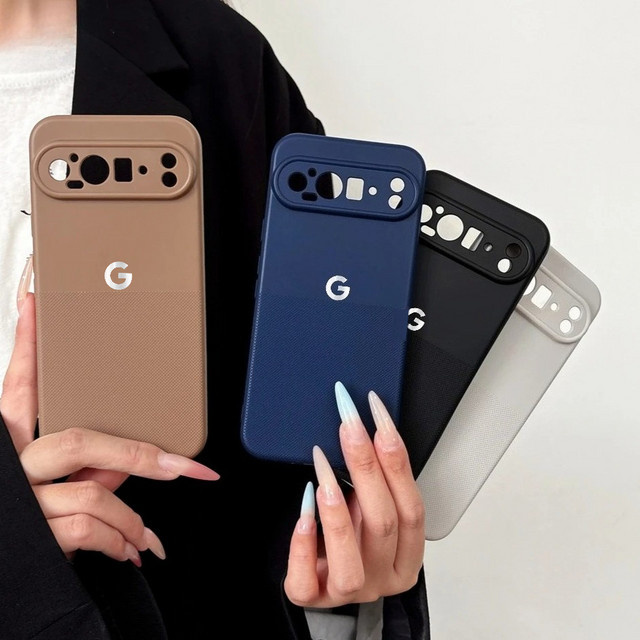 Schutzhülle mit geometrischem Punktmatrix-Muster für Google Pixel 10, 9 Pro XL, 8, 7, 6 Pro in Schwarz aus weichem TPU - Bild 1