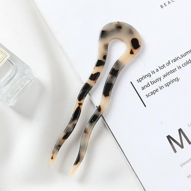 Haarstab Haarspange Acetat, Wellige U-förmige Haarnadel, Damen - Bild 1