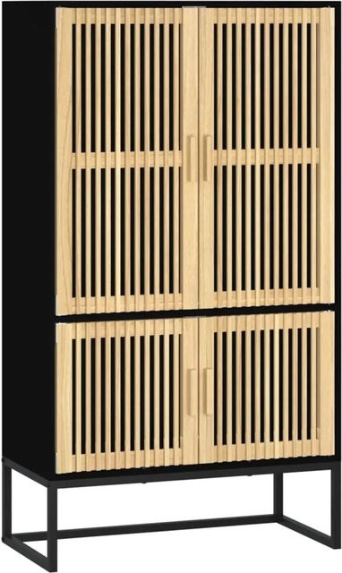 vidaXL Highboard Schwarz aus Holzwerkstoff und Kiefernholz, B/T/H: 70 x 35 x 125 cm - Bild 1