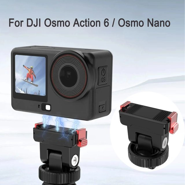 PULUZ Magnetische Kamera-Basis in Schwarz für DJI Osmo Action 6, 360 II und Nano-Kamera mit 1/4 Zoll Schraubenloch und Kaltplattenhalterung - Bild 1