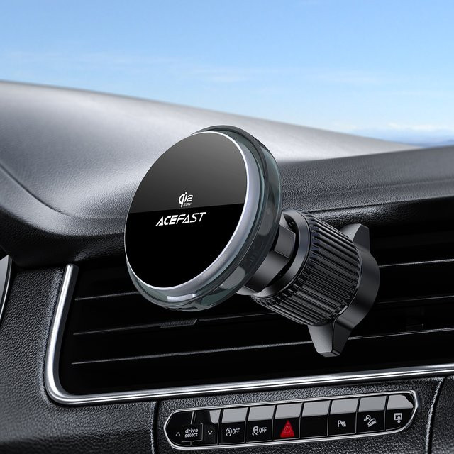 ACEFAST Qi2 25 W Magnetische Drahtlose Schnelle Lade Auto Halterung für iPhone 16 17 Pro Max und Samsung, Air Vent Clip, Schwarz - Bild 1