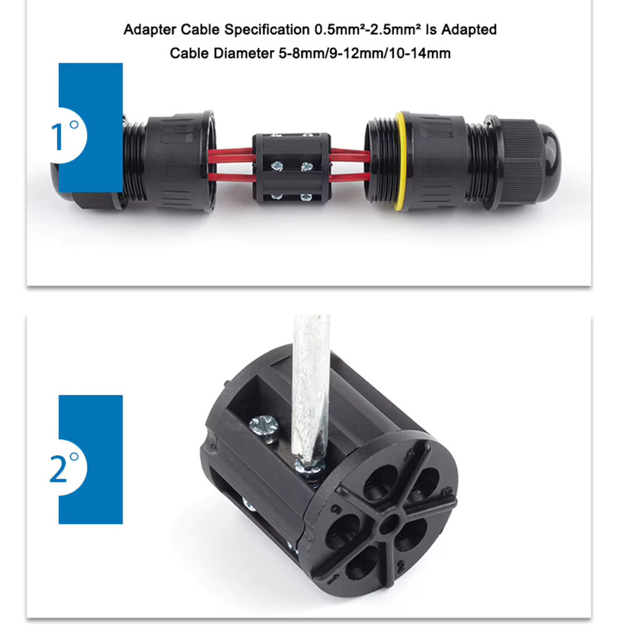 DIY GO IP68 M25 Kabelstecker für den Außenbereich, wasserdichter Schraubanschluss in Schwarz - Bild 4