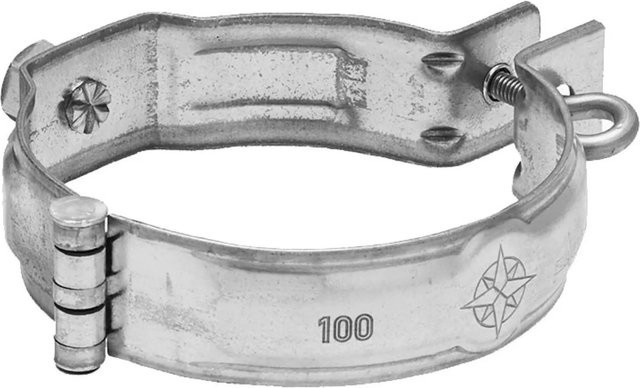 Zambelli Rohrschelle mit Gewindemuffe DN 80/ M10 aus verzinktem Stahl in Silber - Bild 1