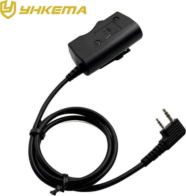 BaoFeng UV-82 Walkie Talkie Headset mit PTT und U94 Anschluss für Airsoft, Schwarz, Kenwood Stecker Taktisches Zubehör - Bild 1