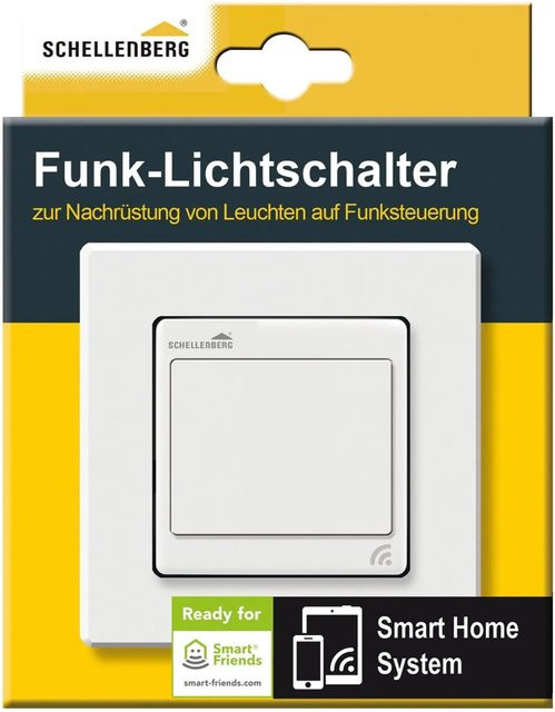 Schellenberg Funk-Lichtschalter Unterputz Weiß für Smart Friends und Smart Home System, kompatibel mit Amazon Alexa - Bild 1