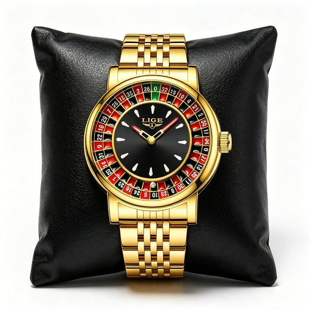 LIGE Armbanduhr, Gold, Quarz, Edelstahl, Herren - Bild 1