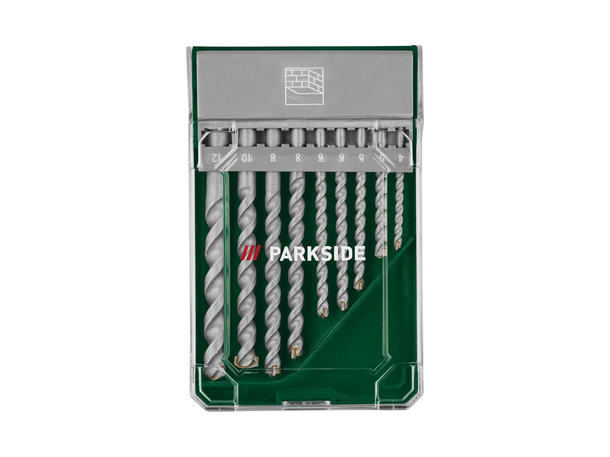 Parkside Steinbohrer-Set aus Stahl mit Carbide-Spitze, 9-teilig, Silber - Bild 2