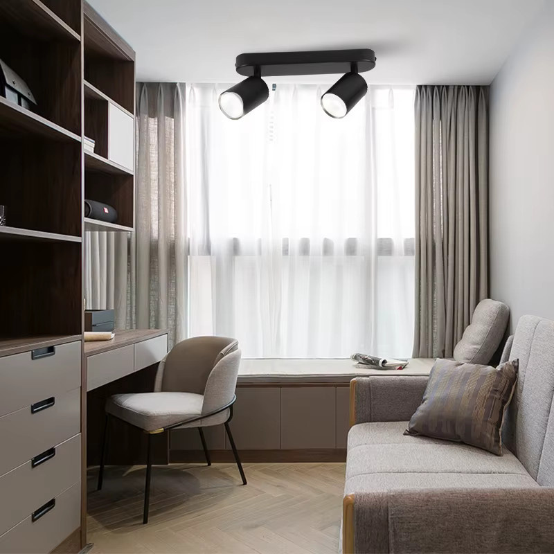 LANGYUE Moderne GU10 Schienenbeleuchtung in Schwarz, flexible Decken- und Wandstrahler aus Metall für Wohnzimmer, Küche oder Badezimmer - Bild 2
