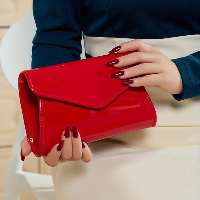 Ketten-Abendtasche, Damen, rot - Bild 1