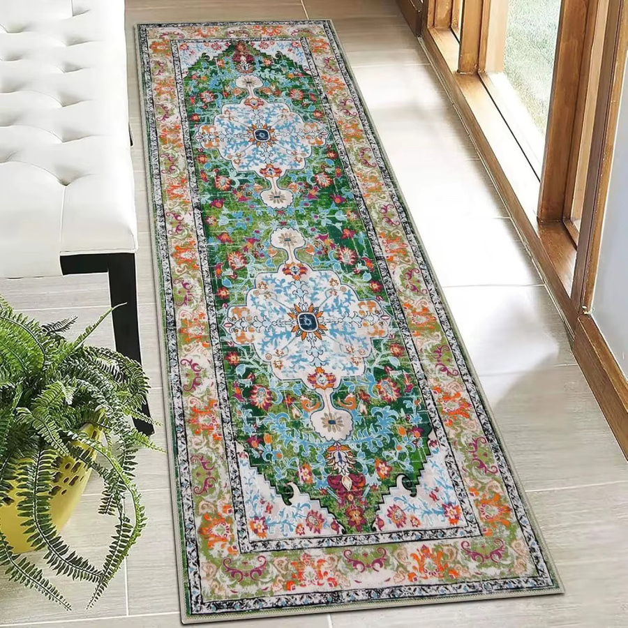 VIKAMA Vintage marokkanischer persischer Läufer-Teppich, orientalisch, mehrfarbig, rutschfest und maschinenwaschbar - Bild 1