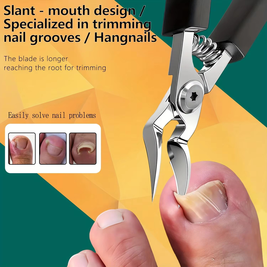 KHTO Nagelknipser mit gezahnter Klinge, Schwarz, Unisex - Bild 2