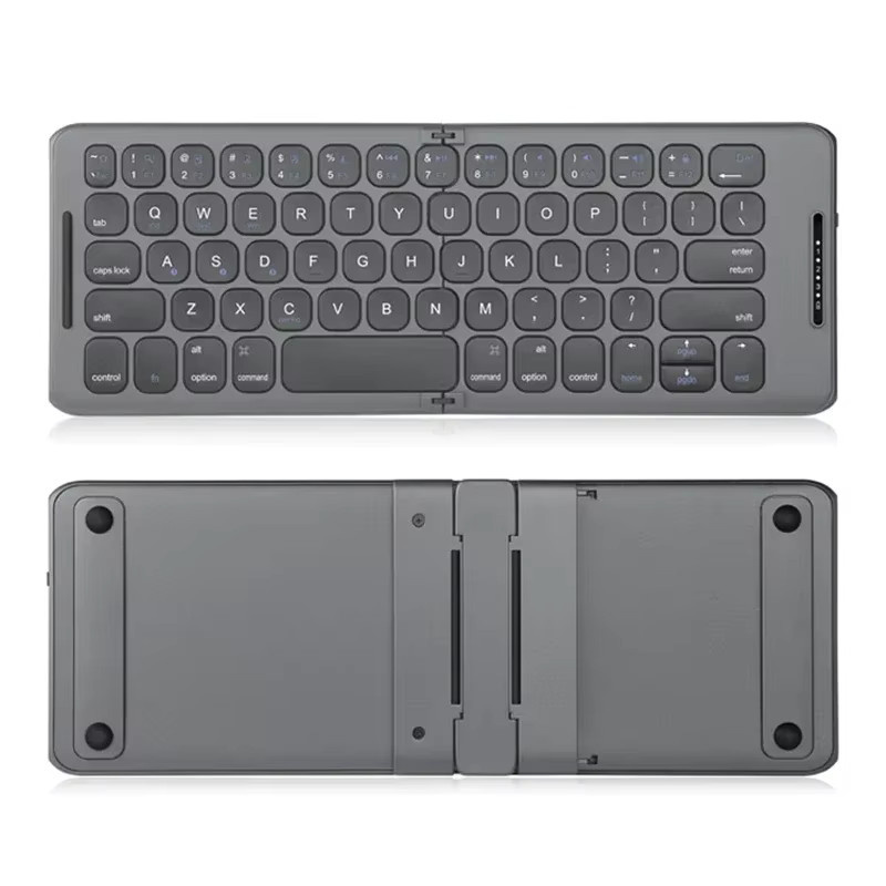 Faltbare Bluetooth-Tastatur von luxuglow mit USB Typ C in Grau für Windows, Android, iOS, iPad, Computer, Tablet und Smartphone mit 3-Geräte-Synchronisierung - Bild 2